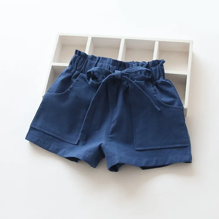 Dívčí šortky s mašlí – modré, 24 měsíců